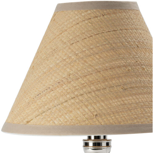 Giorgio 14 inch 60.00 watt Polished Nickel Mini Lamp Portable Light in Rattan Shade